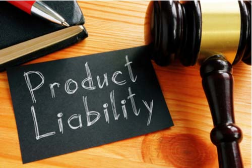 Riverdale product liability lawyer concept, judge gavel and words product liability