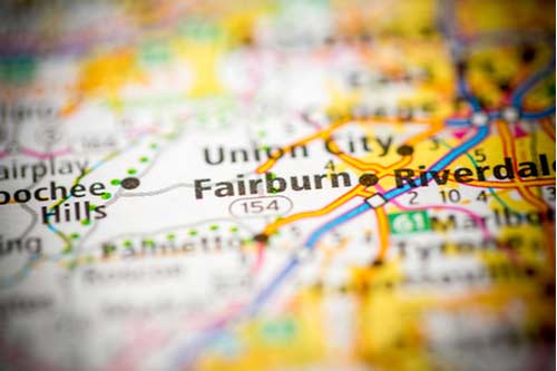 Fairburn Georgia USA on map