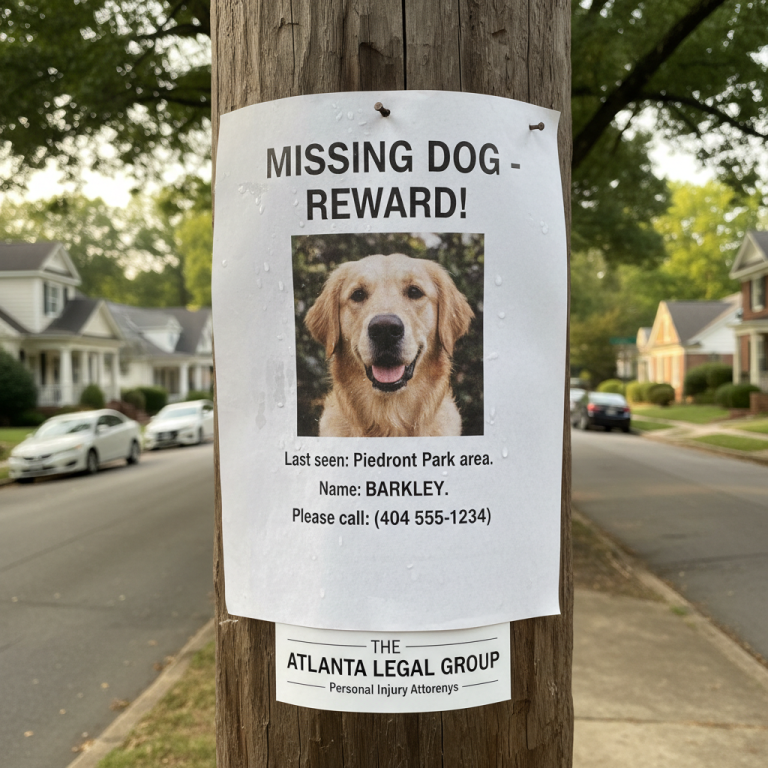 Atlanta personal injury attorney lost dog case