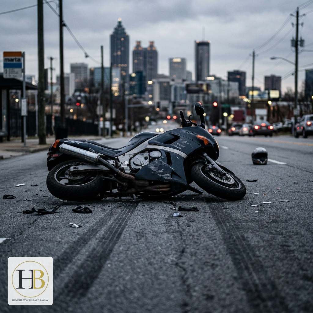 Atlanta motorcycle accident attorney — serious crash on Georgia road, Humphrey and Ballard Law