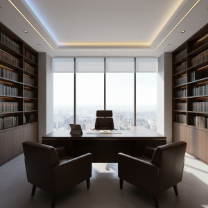 Professional law office with natural lighting, representing experienced Black accident lawyers in Atlanta