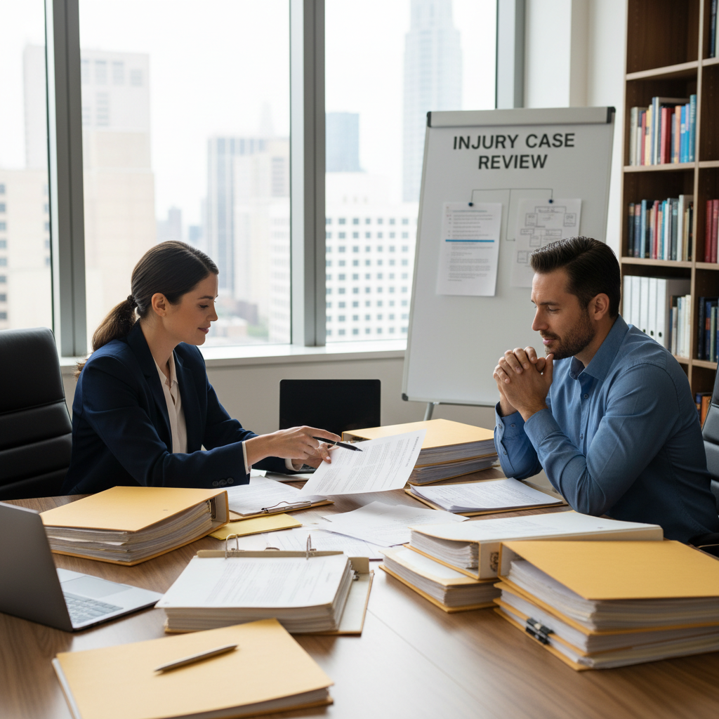 Attorney and client working collaboratively to build a strong case strategy for accident claim