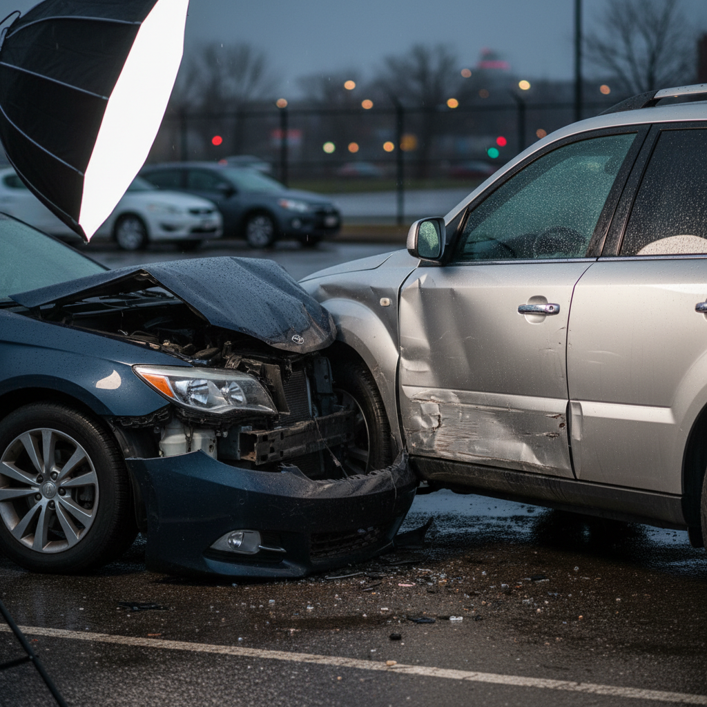 Car accident damage and vehicle insurance claim documentation