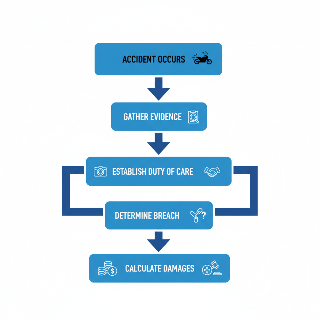 Motorcycle Accident Lawyer Atlanta: Your Complete Guide to Full Compensation Flowchart showing steps for determining fault in motorcycle accidents including evidence and damages
