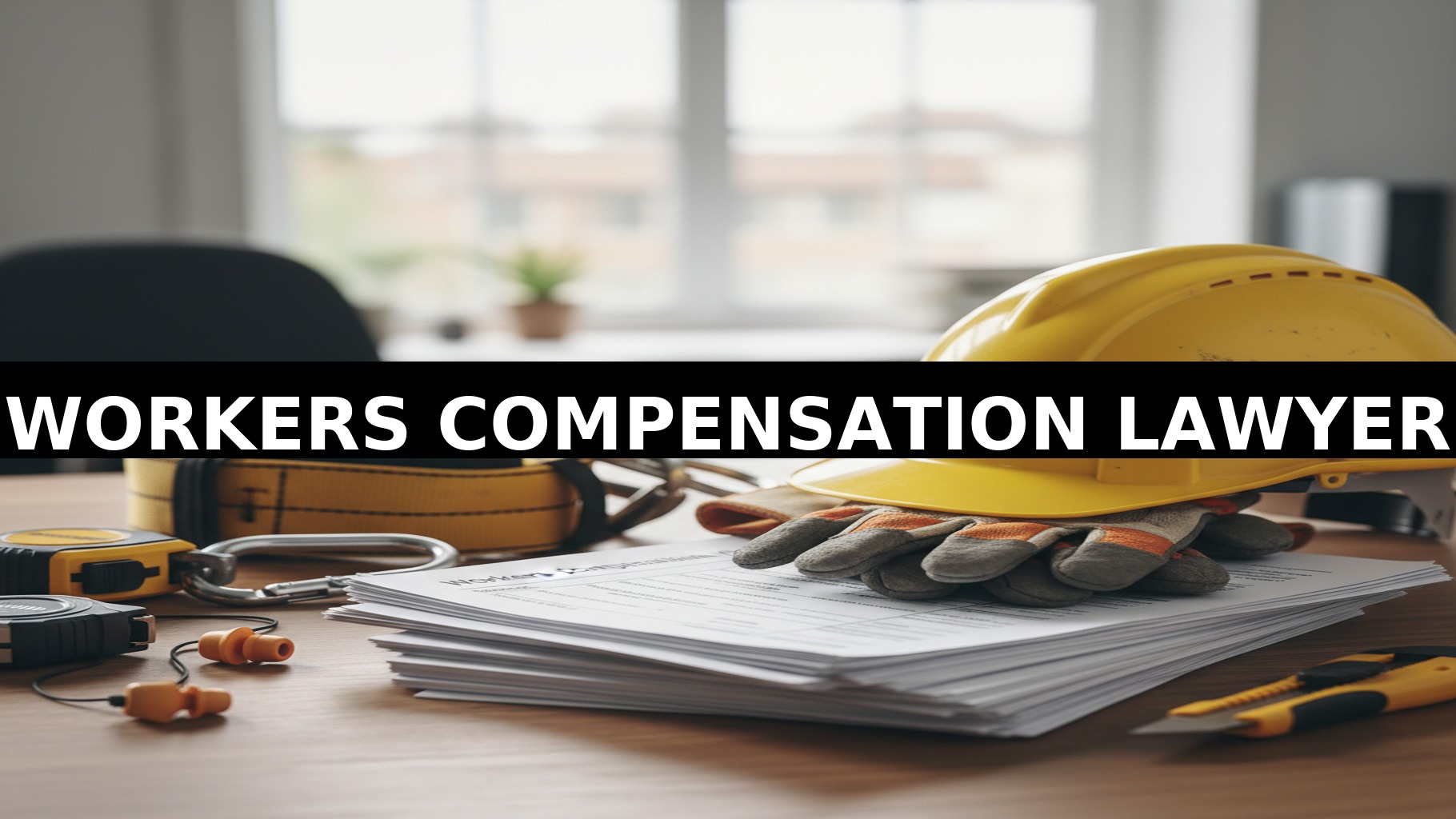 Workers compensation claim forms and hard hat on a desk for Georgia workers comp cases