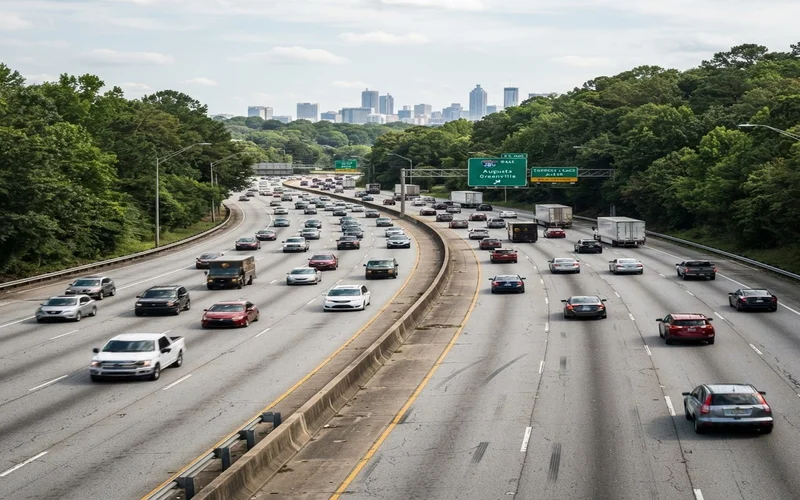 I-285 highway traffic in Atlanta where negligence per se violations commonly cause accidents