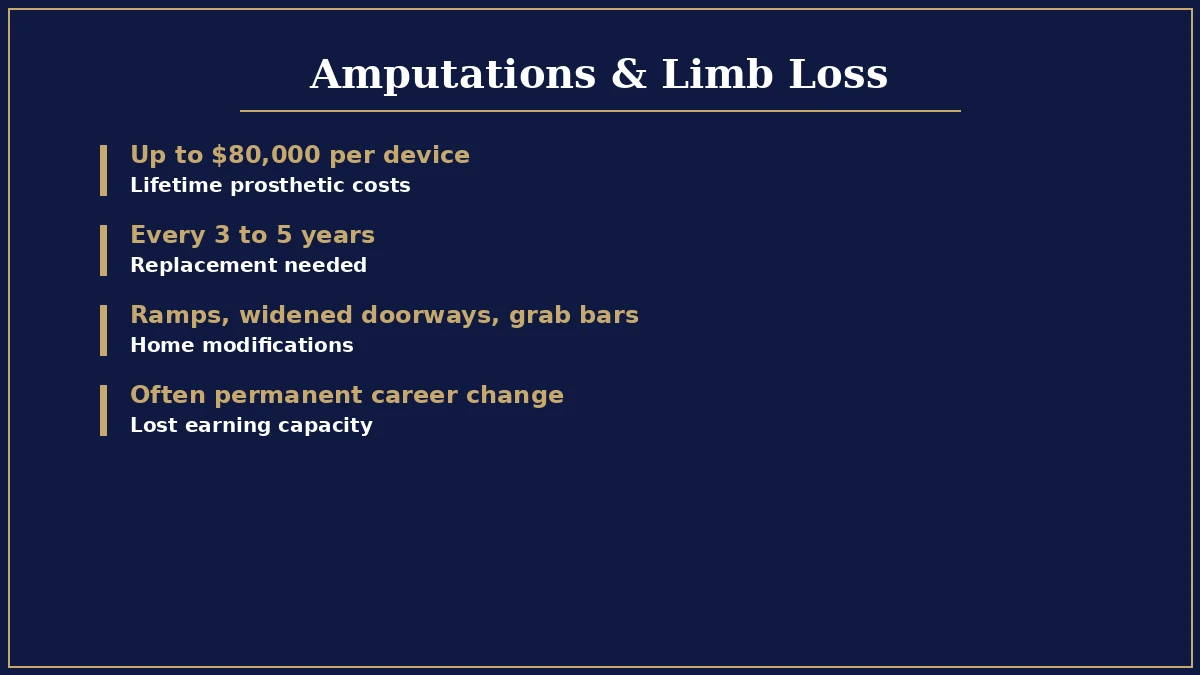 Amputations and limb loss injury infographic