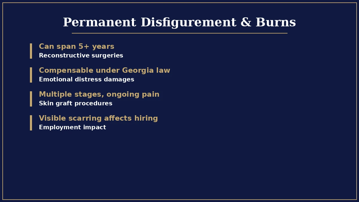 Permanent disfigurement and burn injuries infographic