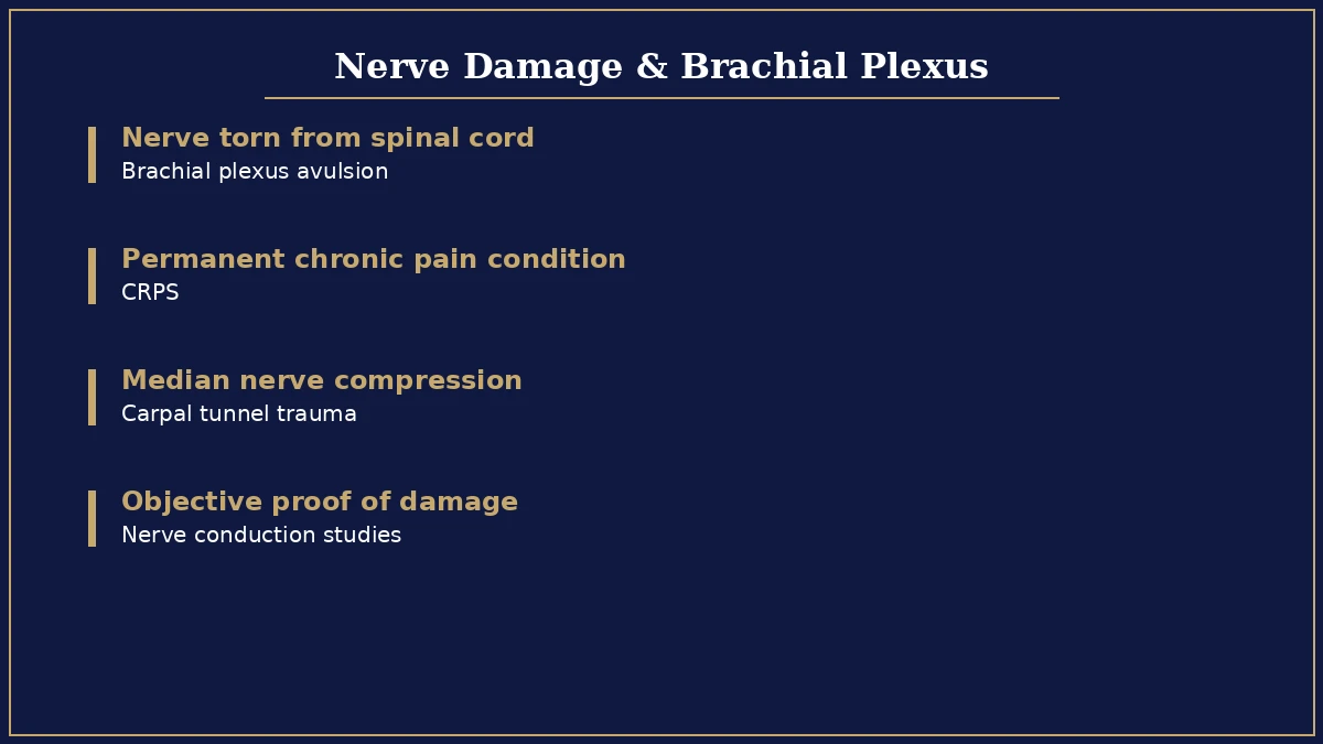 Nerve damage brachial plexus and CRPS infographic